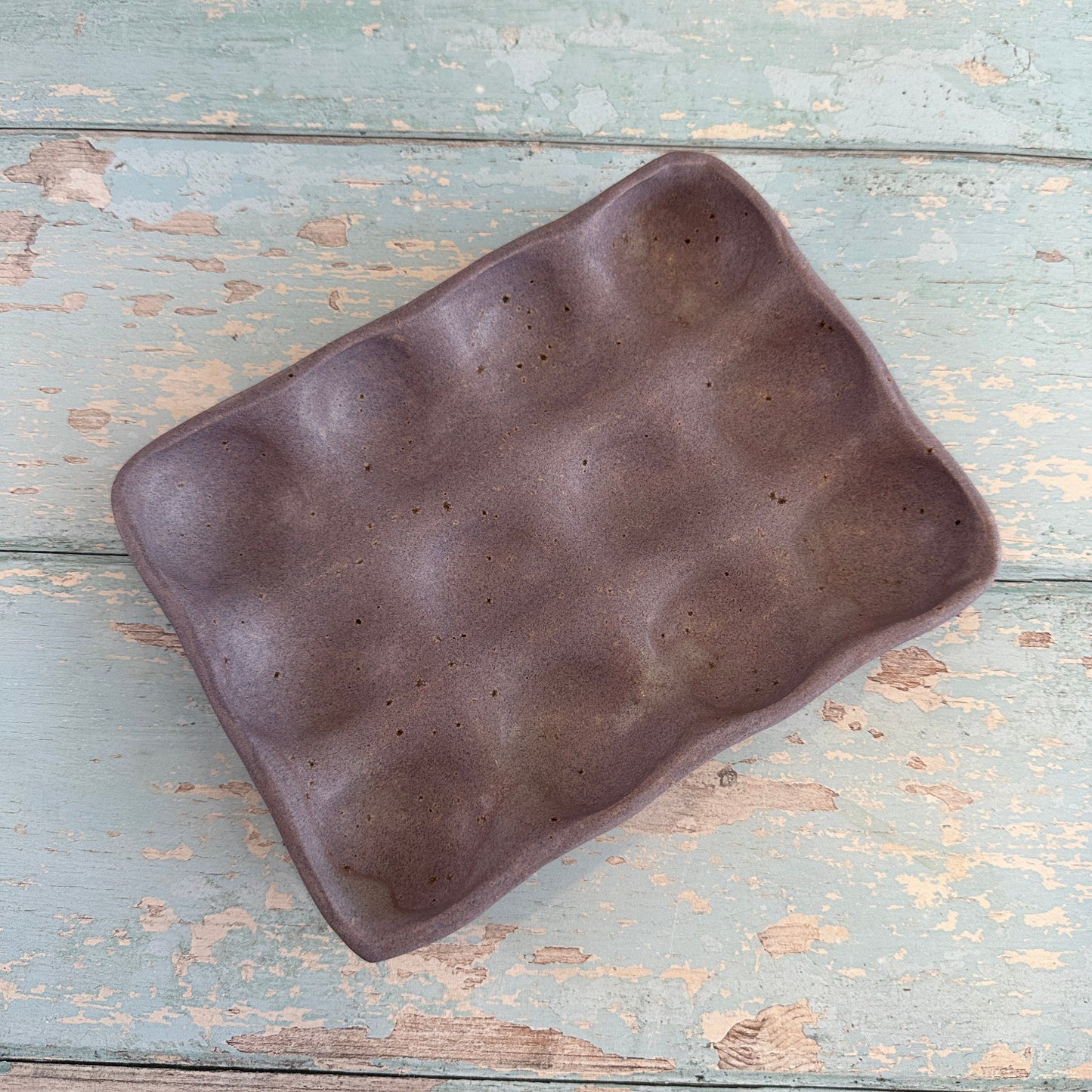 Purple Ceramic Egg Tray, Holds 6 or 12 Eggs