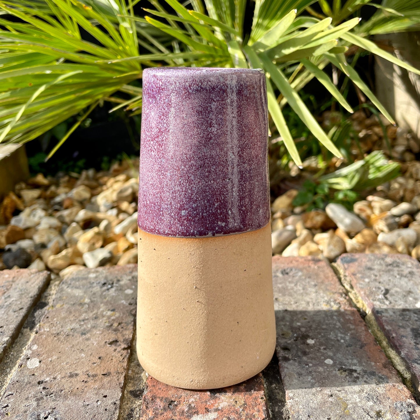 Purple Ceramic Vase, Handmade Modern Pottery