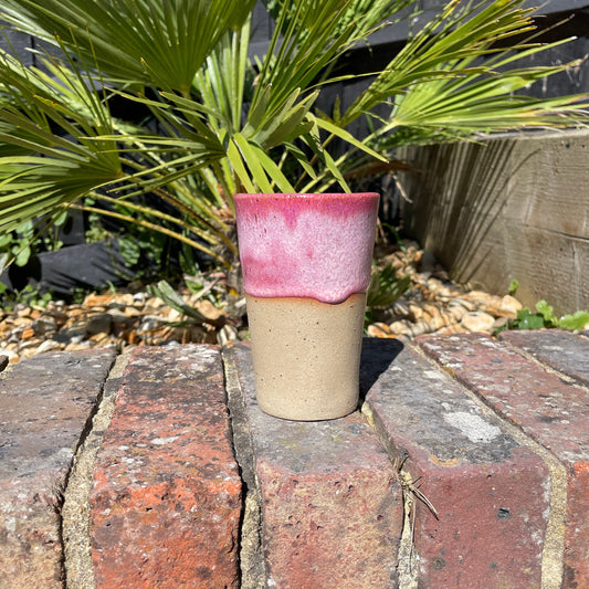 Pink Ceramic Tumbler, Handmade Modern Cup