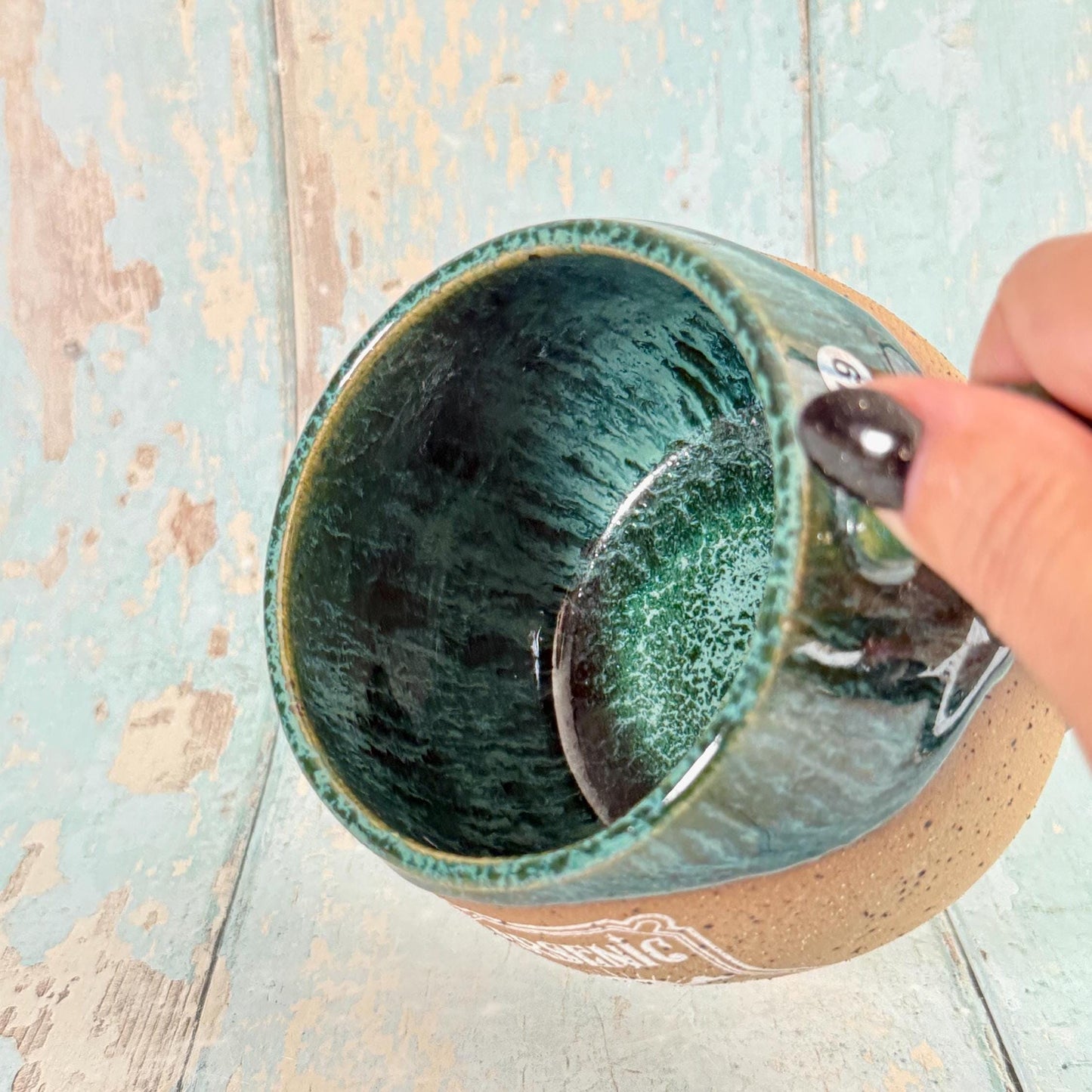 Green and White "Poison" Witch Label Mug Halloween Spooky Season Cup