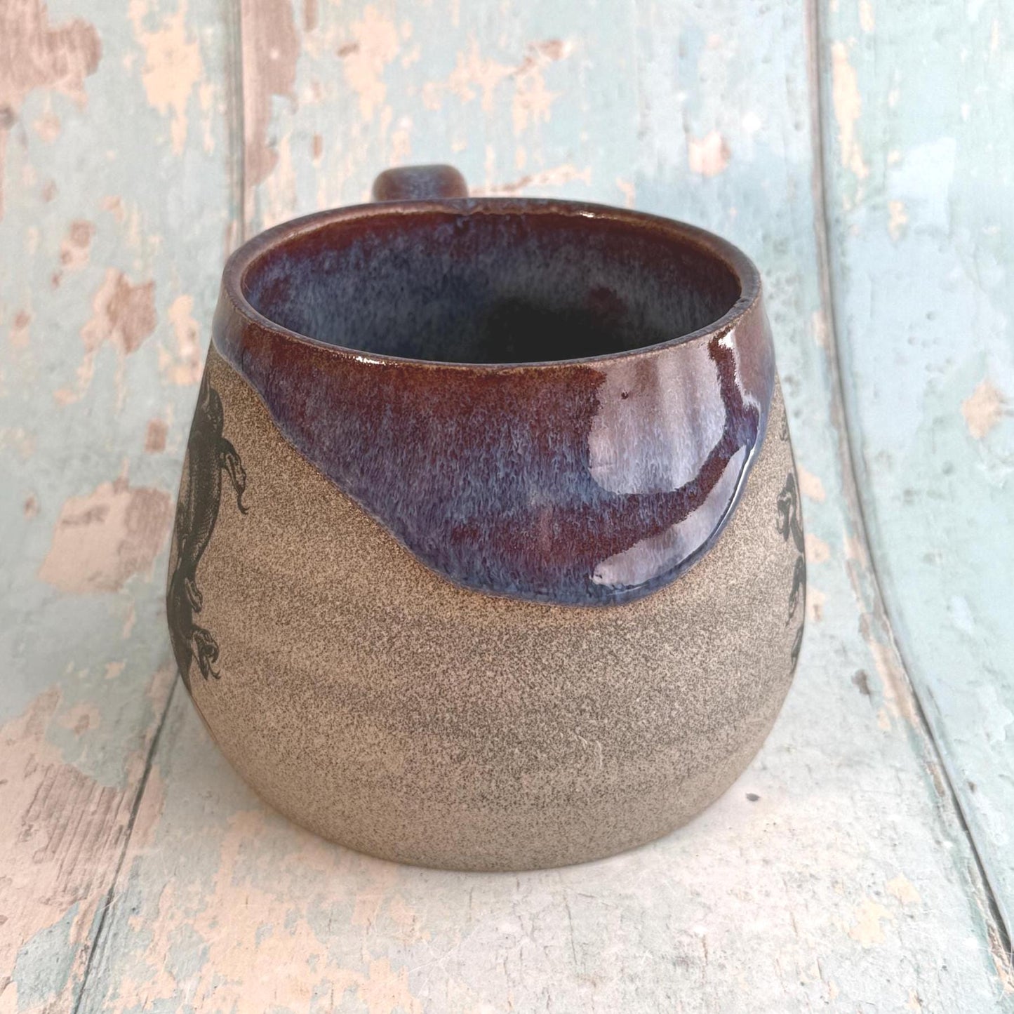 Purple Medusa Mug, Large Flower Ceramic Cup