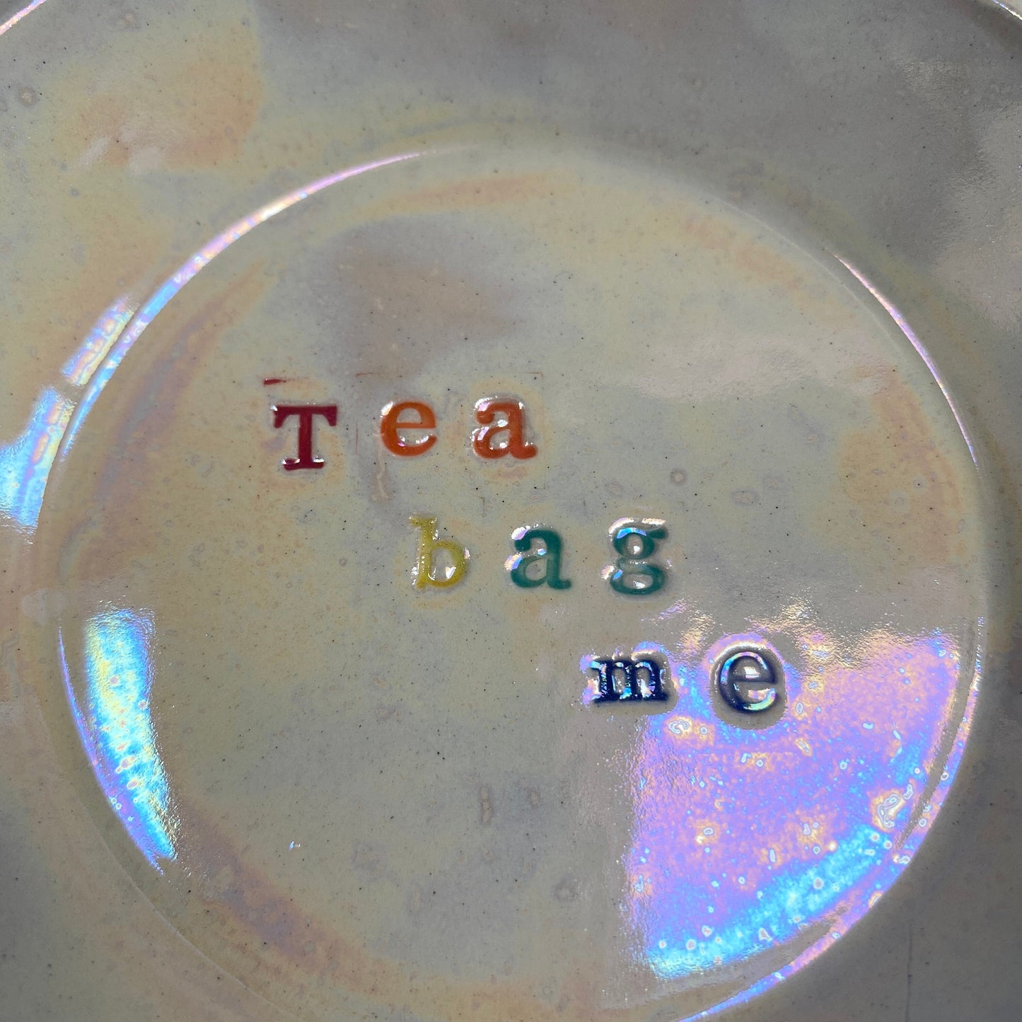 Rainbow Ceramic Dish, Tea Bag Holder