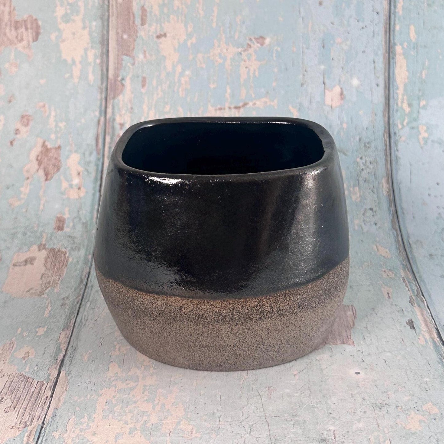 Handmade Ceramic Black Wine Cup, Small Sipper Tumbler