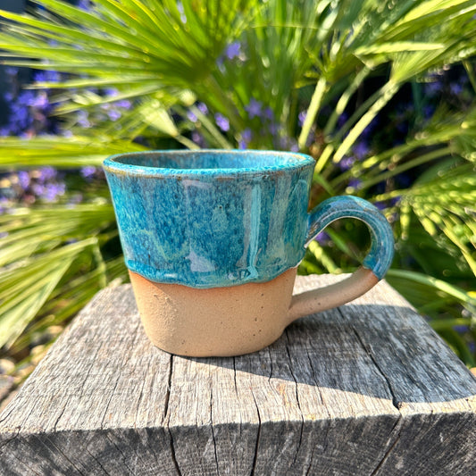 Turquoise Ceramic Mug, Handmade Cup