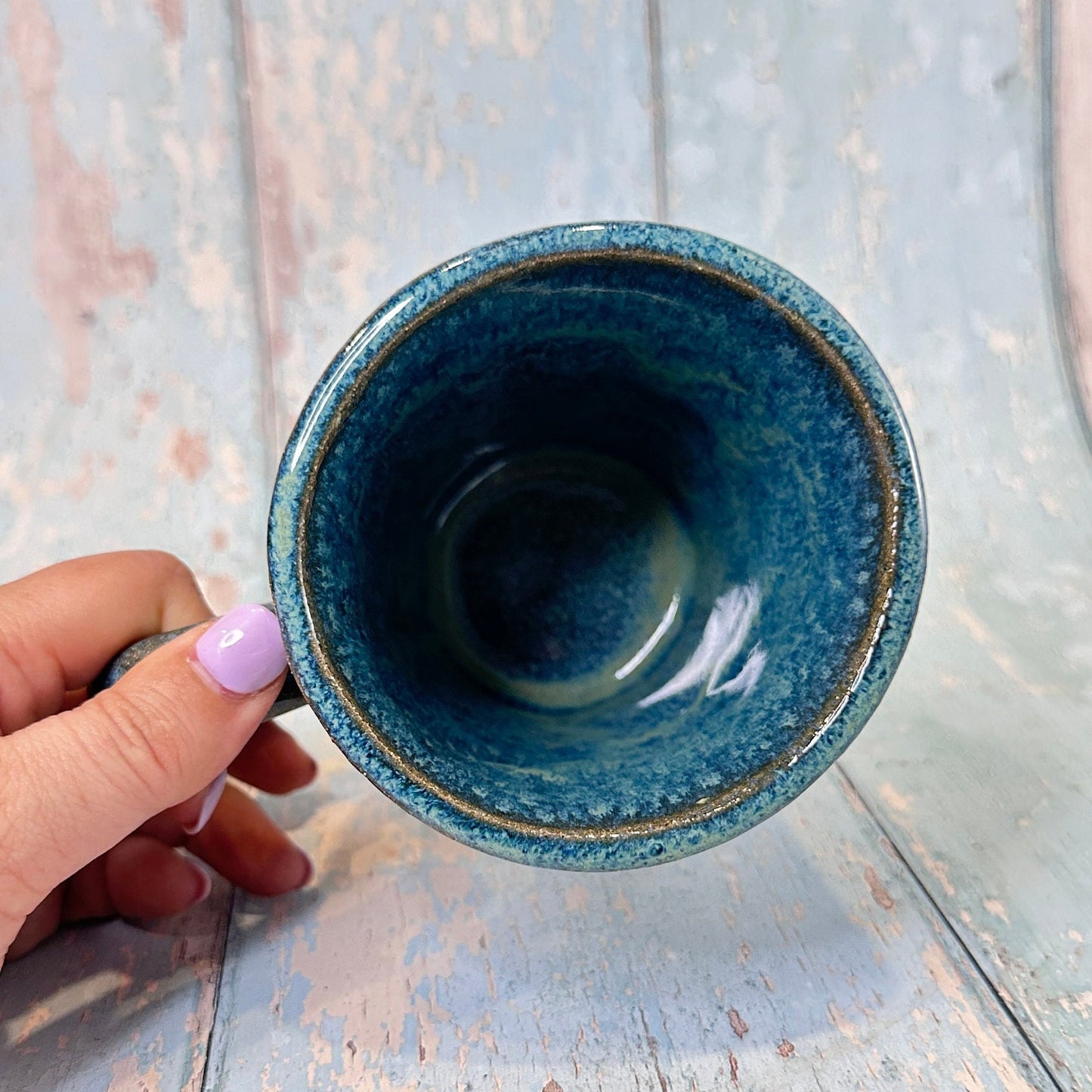 Blue Butterfly Mug, Large Ceramic Cup