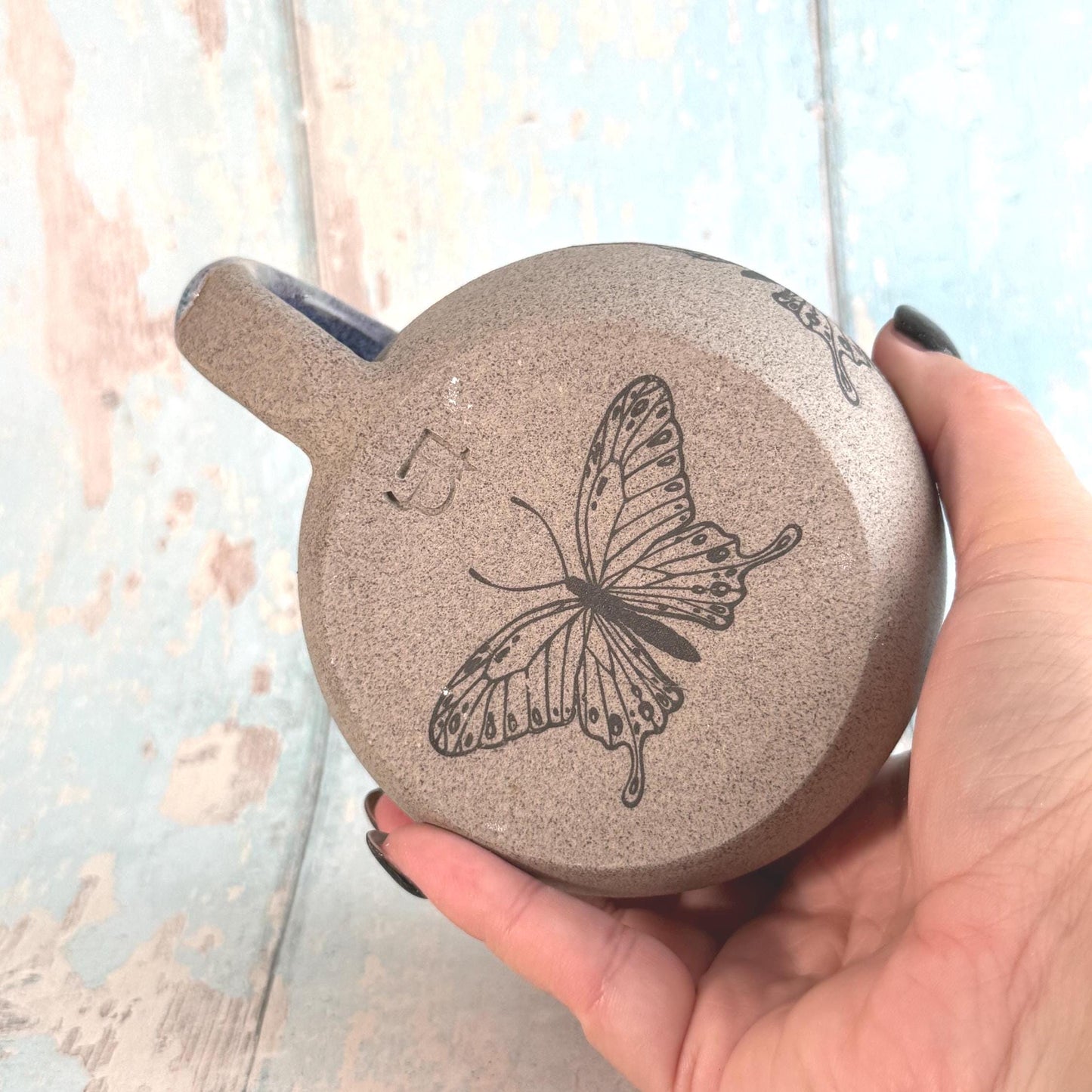 Purple Butterfly Mug, Large Ceramic Cup