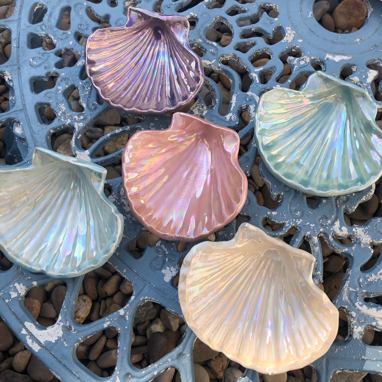 Purple Soap Dish, Ceramic Sea Shell