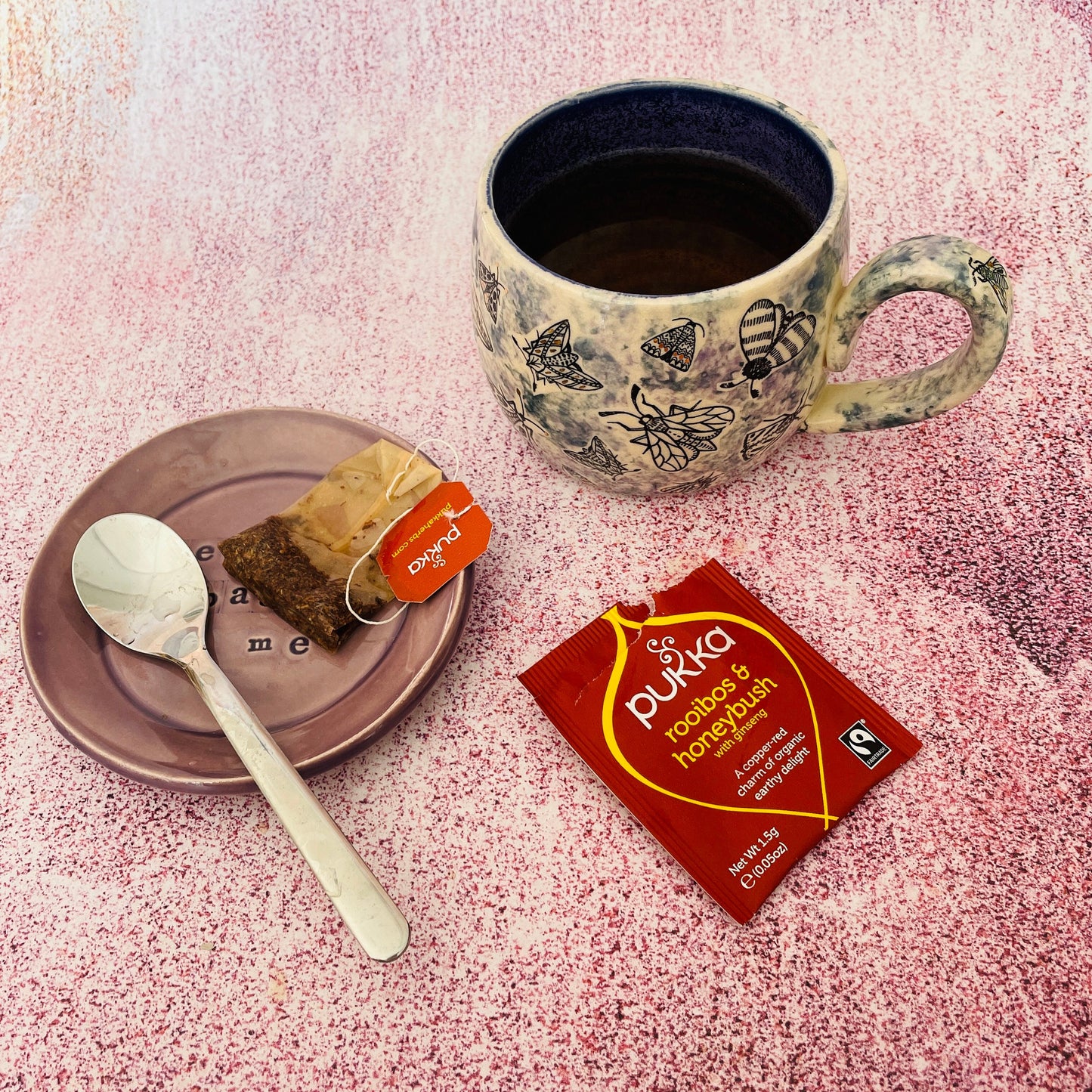 Purple Ceramic Dish, Tea Bag Holder