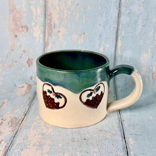 Christmas Pudding Mug, Handmade Ceramic Cup - Second