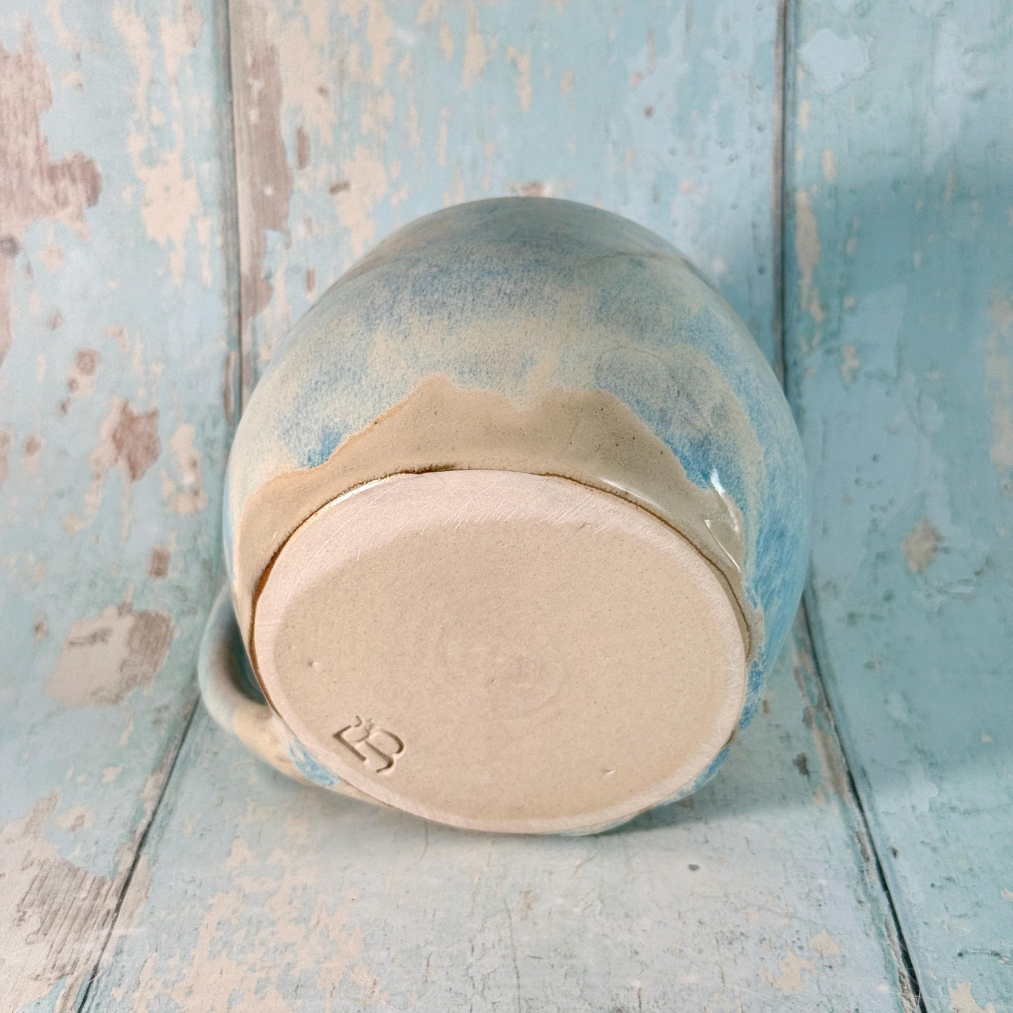 Blue Gold Star Mug, Handmade Ceramic Mug