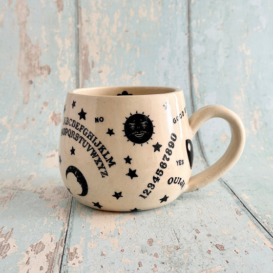 Halloween Ouija Mug, Handmade Ceramic Cup