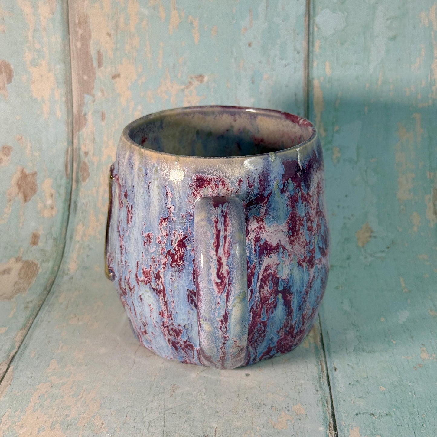 Purple Gold Moon Mug, Handmade Ceramic Mug