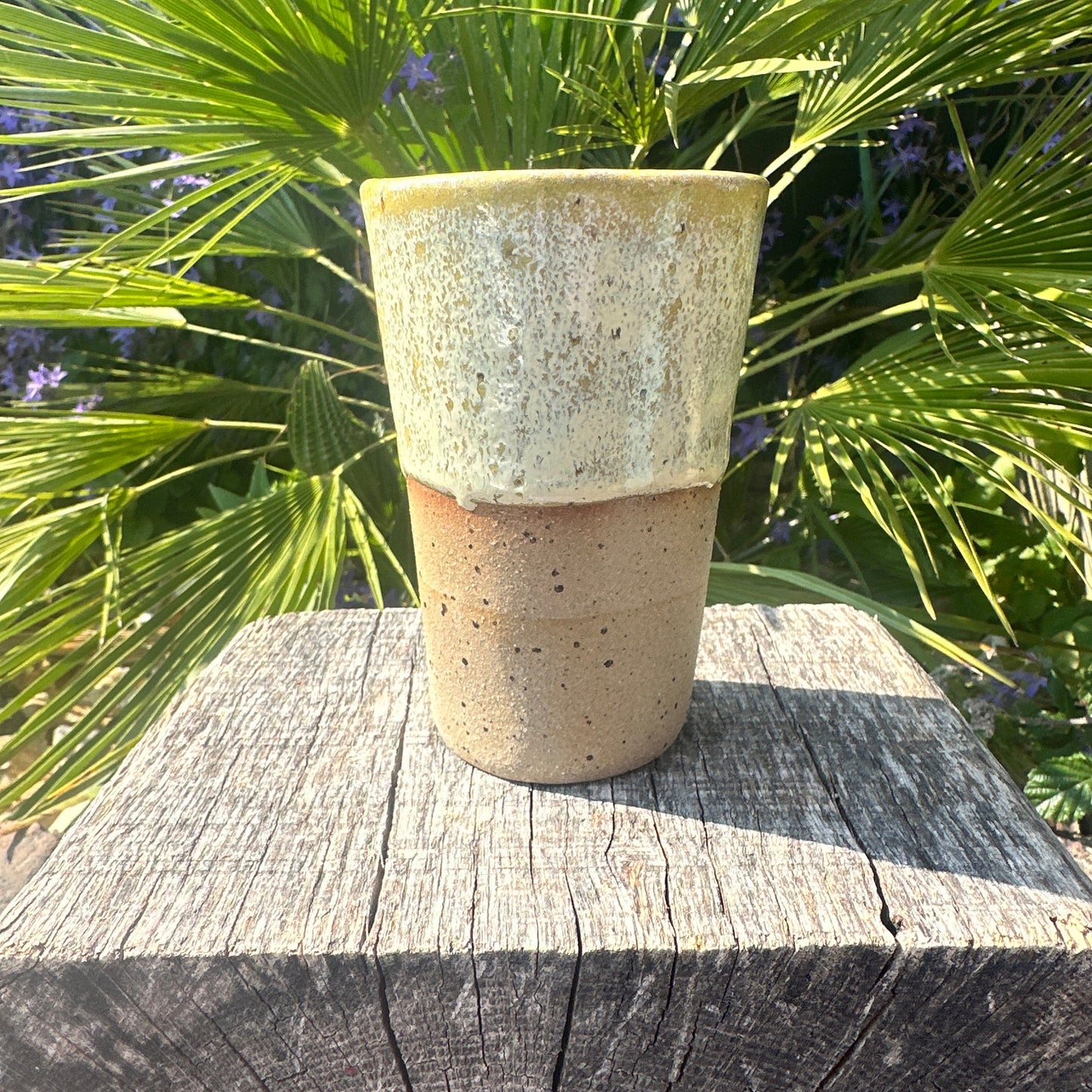 Yellow Ceramic Tumbler, Handmade Modern Cup