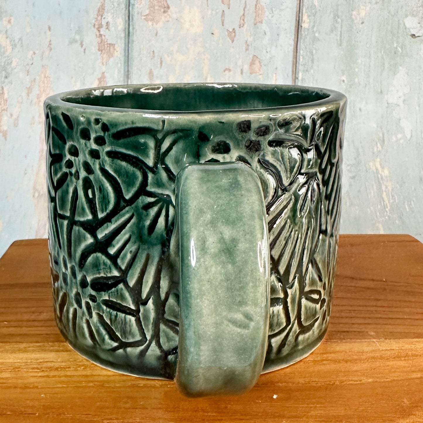 Monstera Leaf Mug, Large Green Ceramic