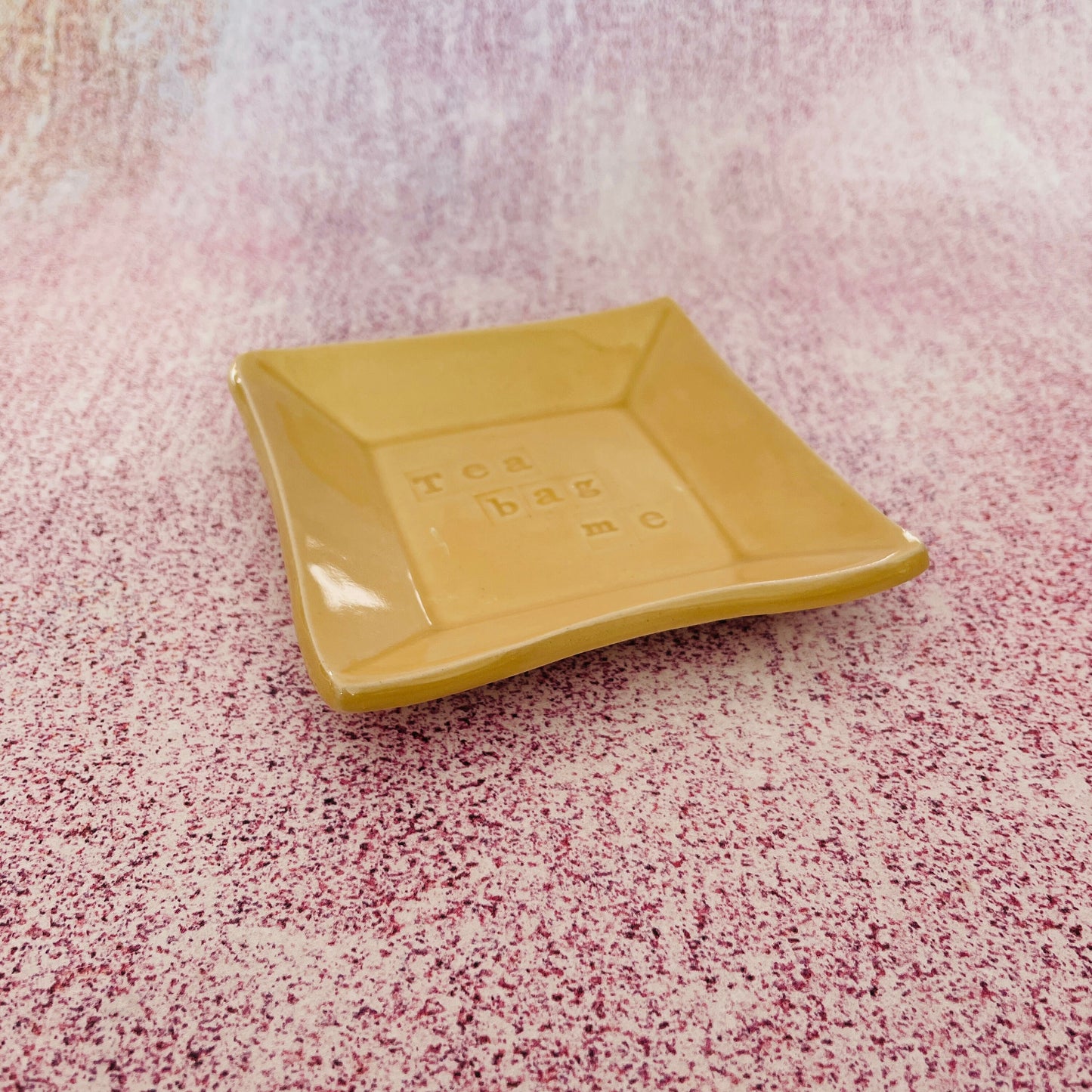 Yellow Ceramic Dish, Tea Bag Holder