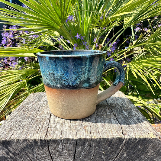 Blue Ceramic Mug, Handmade Pottery Cup