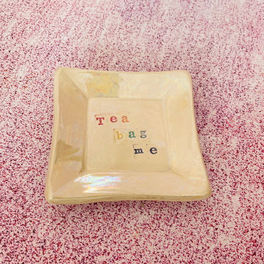Rainbow Ceramic Dish, Tea Bag Holder