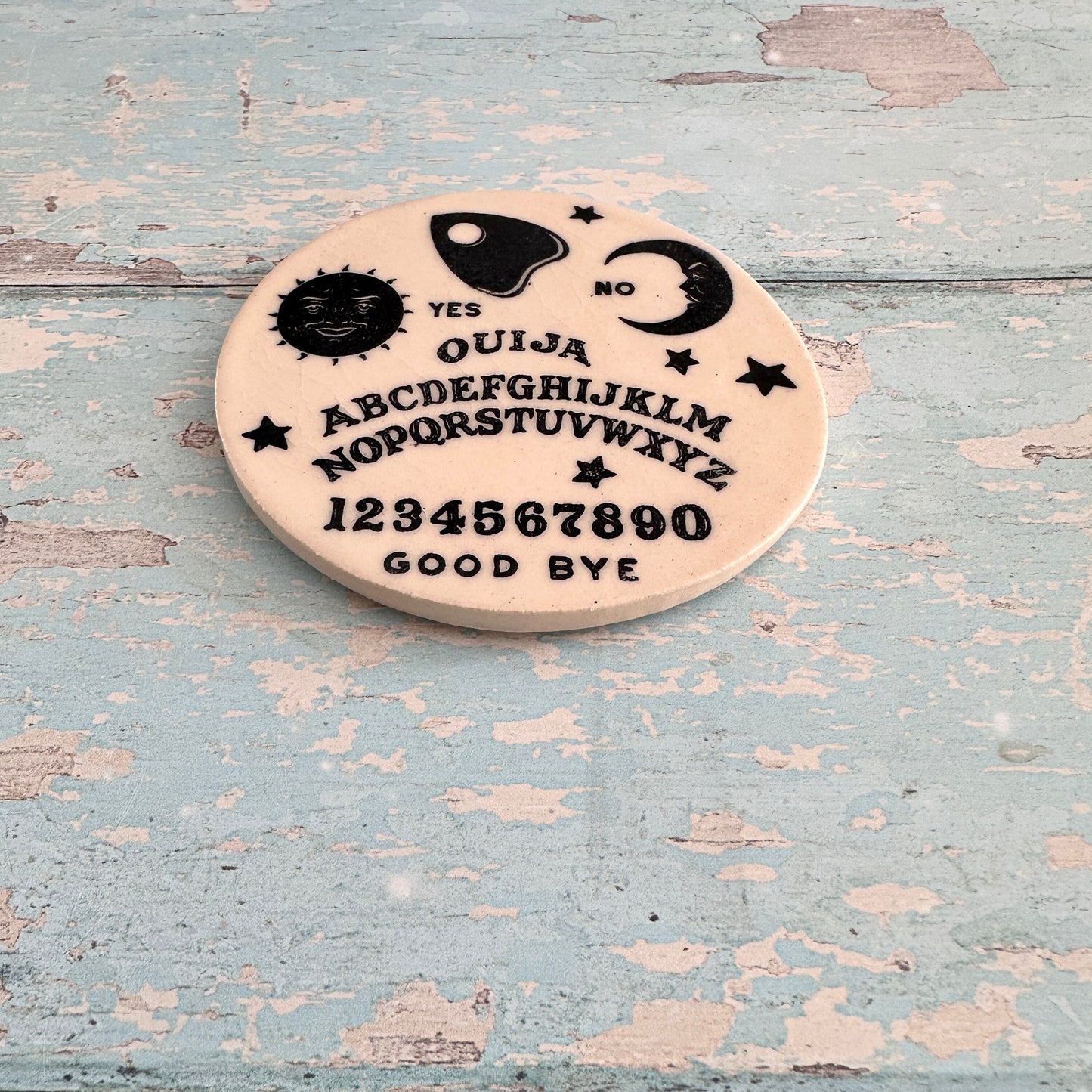 Handmade Ouija Board Ceramic Coaster