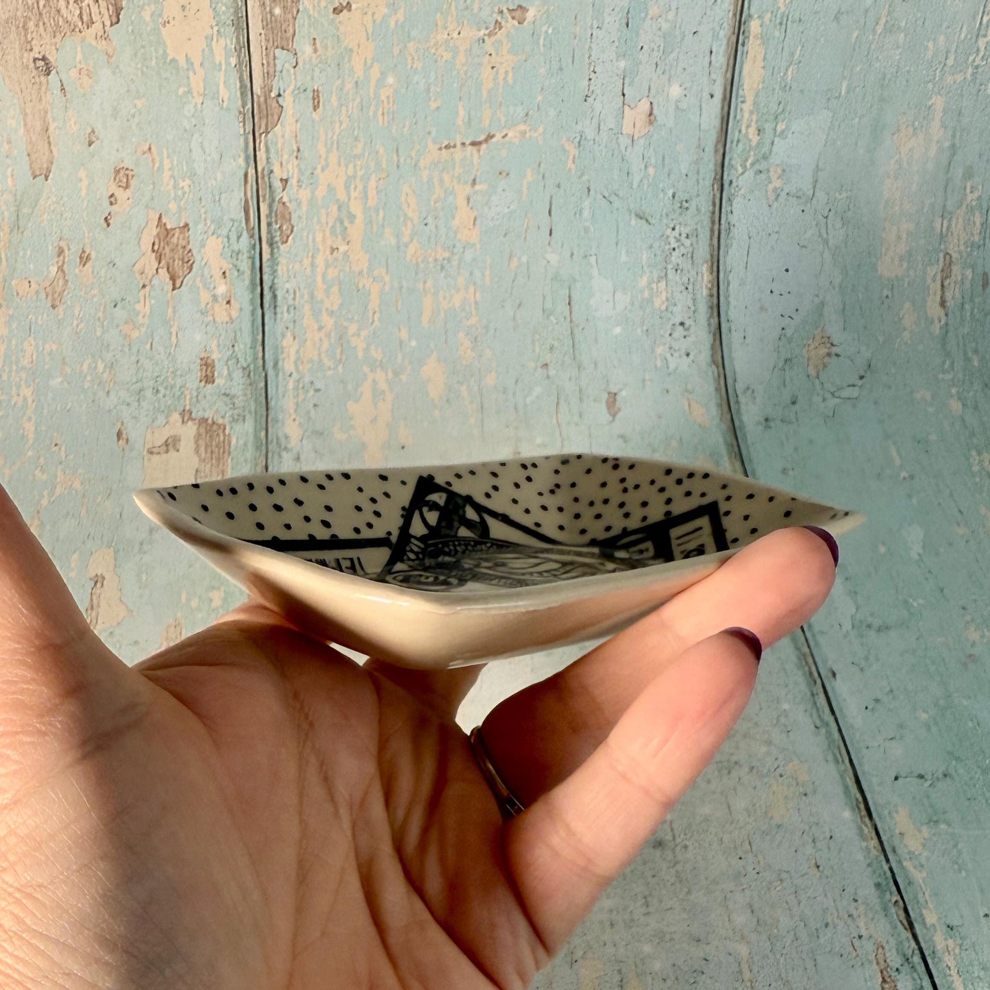 Tarot Card Jewellery Dish, Handmade Ceramic Pot