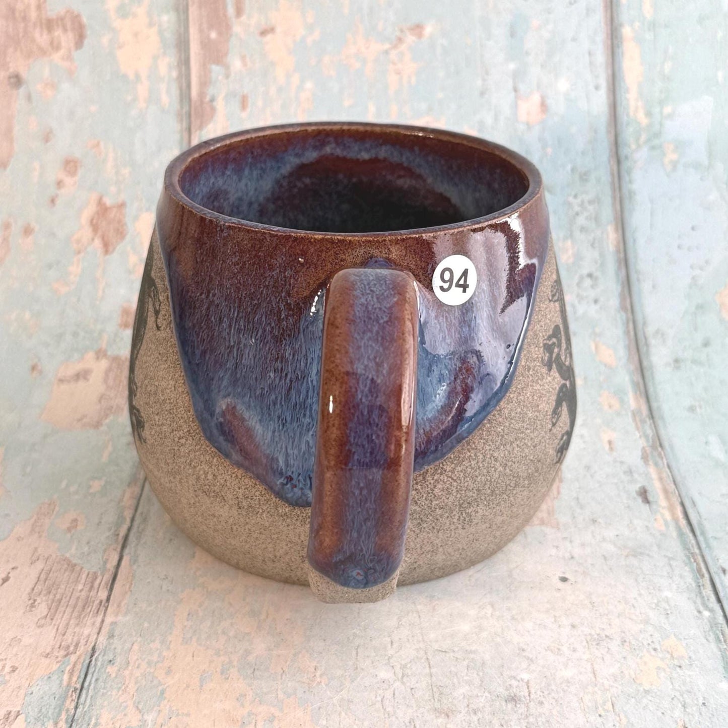Purple Medusa Mug, Large Flower Ceramic Cup
