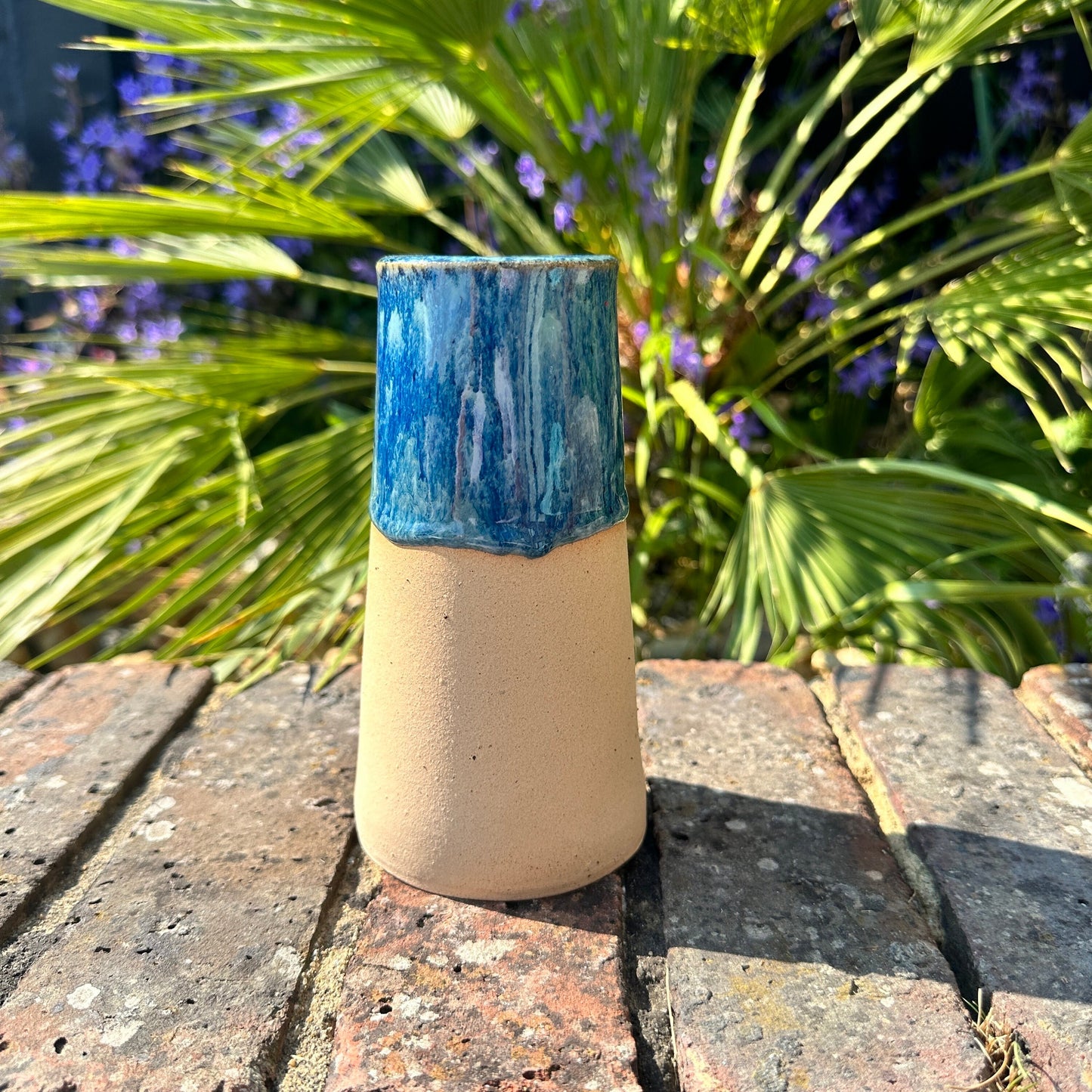 Blue Ceramic Vase, Handmade Modern Pottery