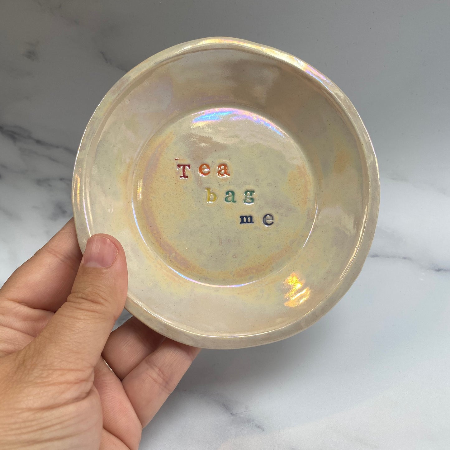 Rainbow Ceramic Dish, Tea Bag Holder