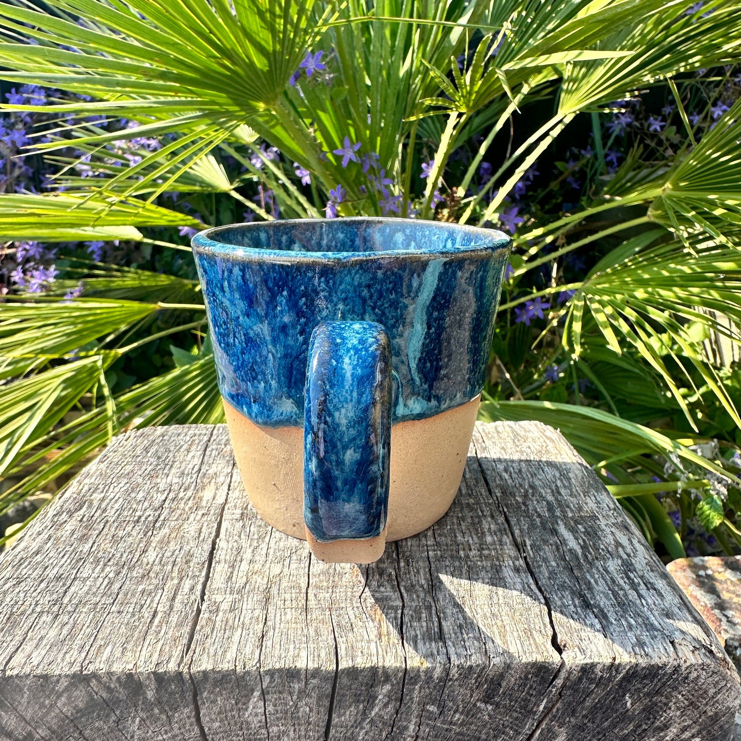 Blue Ceramic Mug, Handmade Pottery Cup