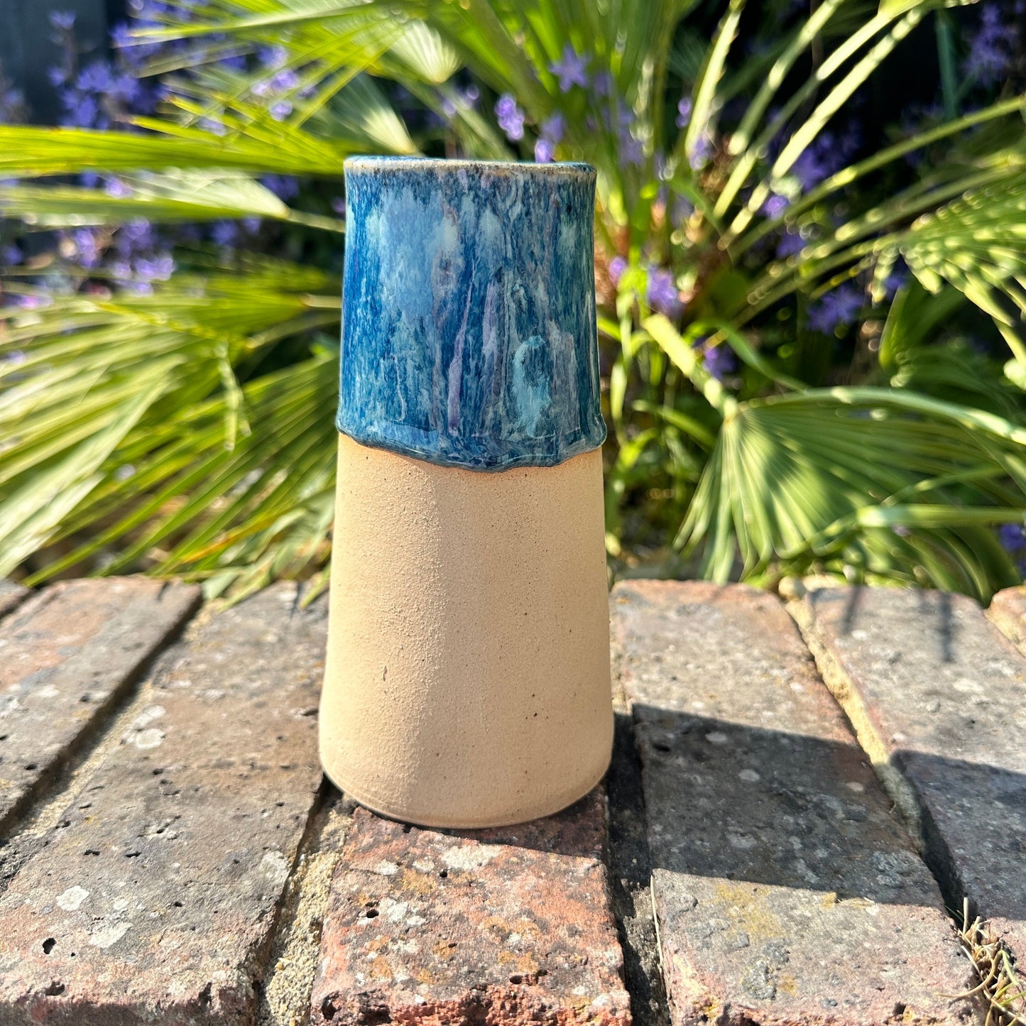 Blue Ceramic Vase, Handmade Modern Pottery