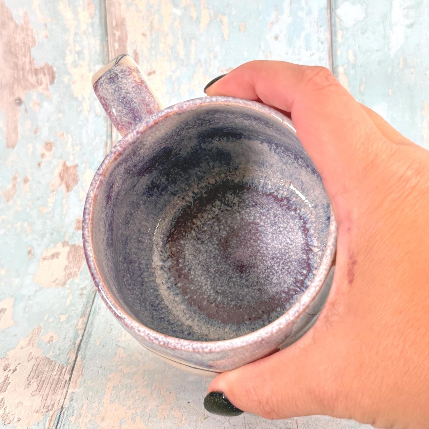 Purple Skull Mug, Handmade Ceramic Cup