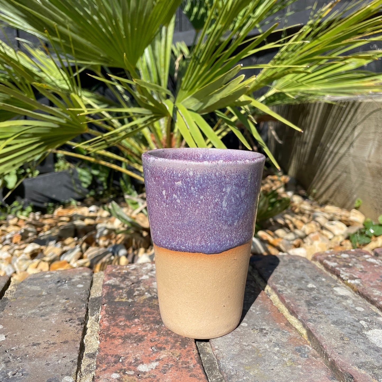 Purple Ceramic Tumbler, Handmade Modern Cup