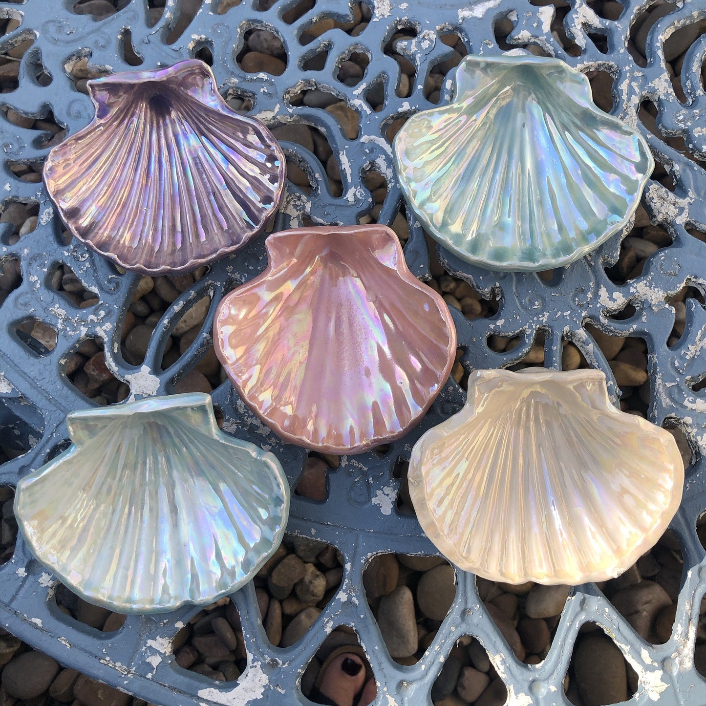 Green Soap Dish, Ceramic Sea Shell