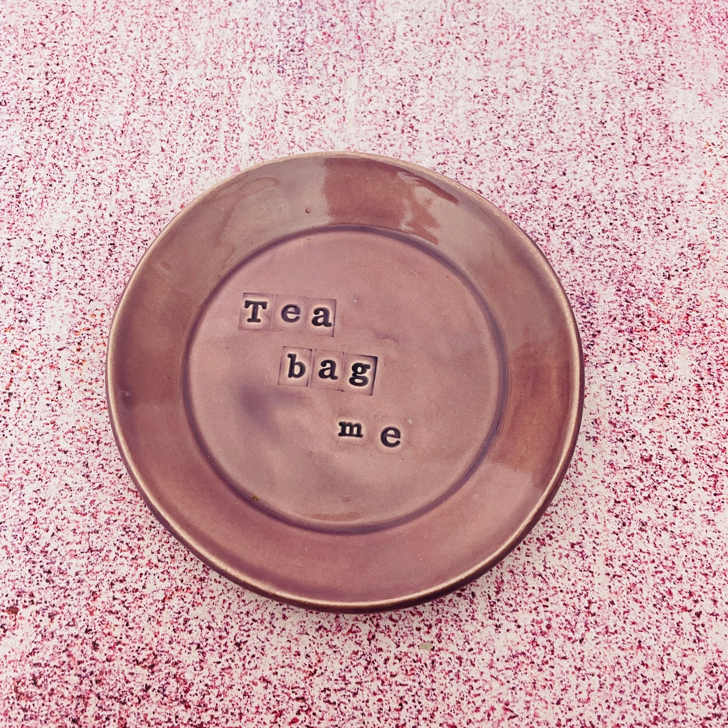Purple Ceramic Dish, Tea Bag Holder