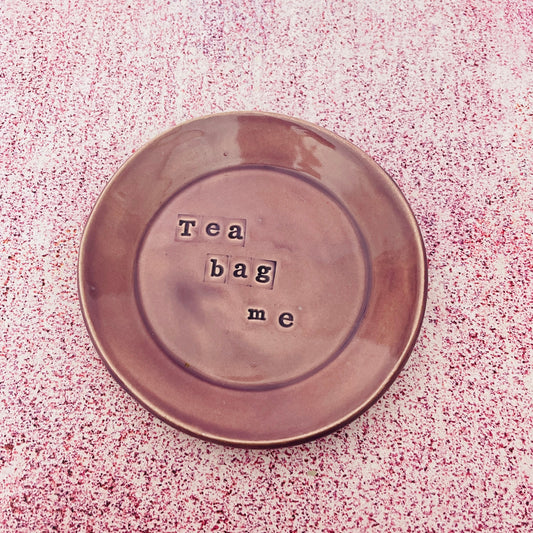 Purple Ceramic Dish, Tea Bag Holder