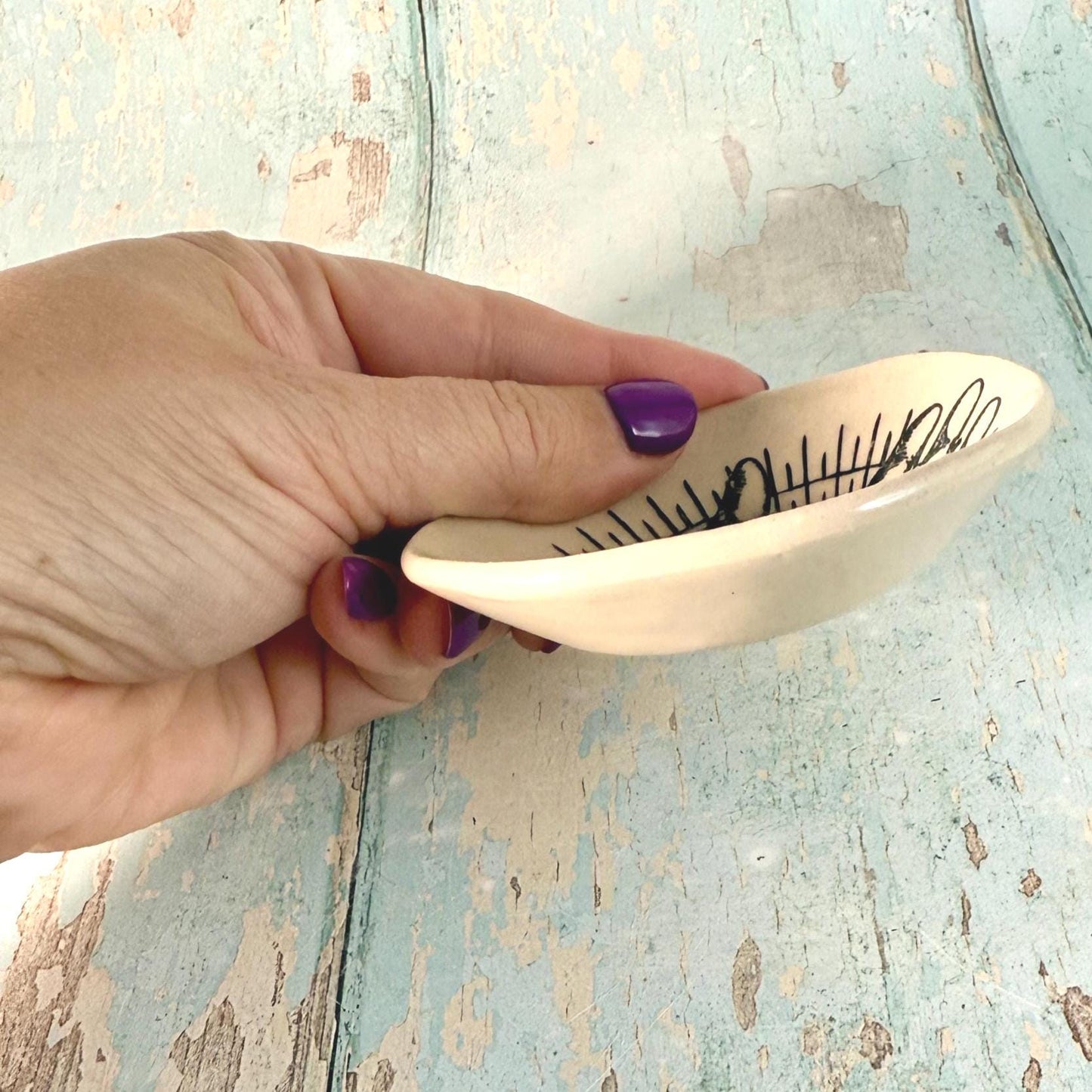 Small Mystical Hand Ring Dish, Handmade Ceramic Pot