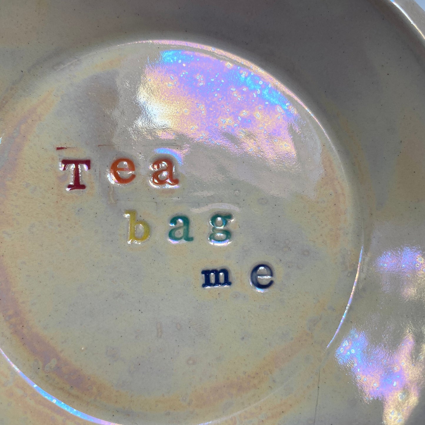 Rainbow Ceramic Dish, Tea Bag Holder