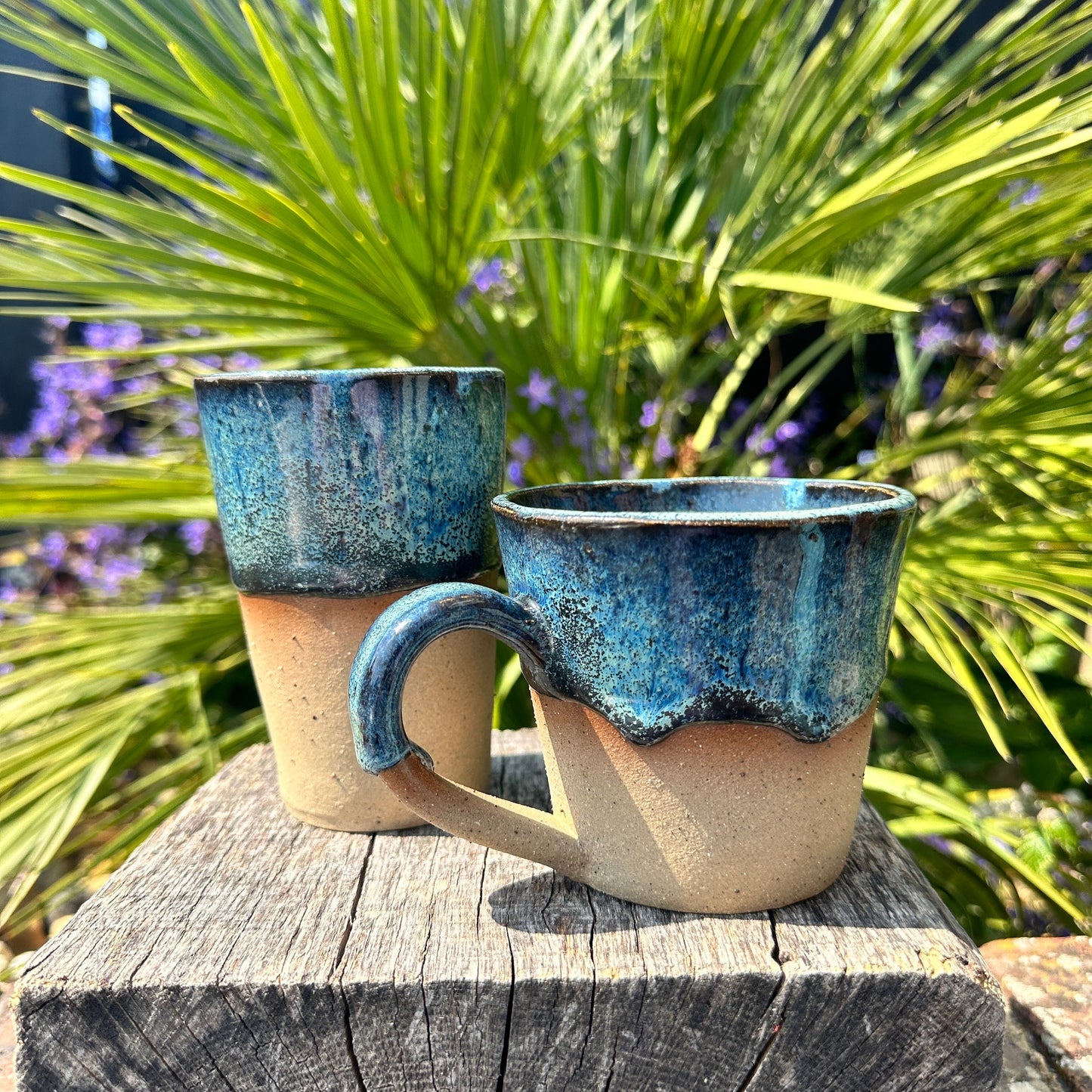 Blue Ceramic Mug, Handmade Pottery Cup