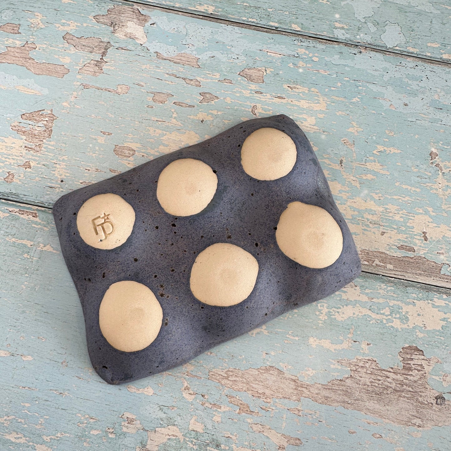Purple Ceramic Egg Tray, Holds 6 or 12 Eggs