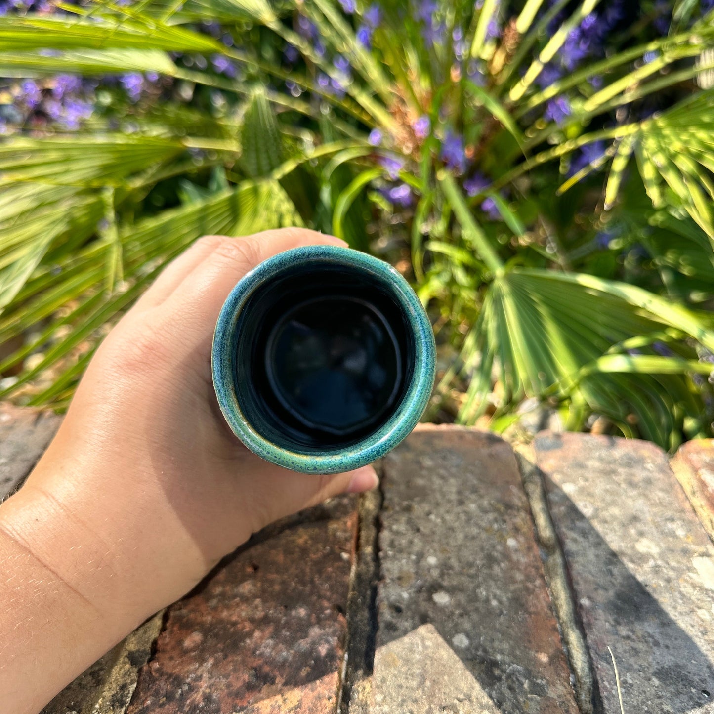 Green Ceramic Vase, Handmade Modern Pottery