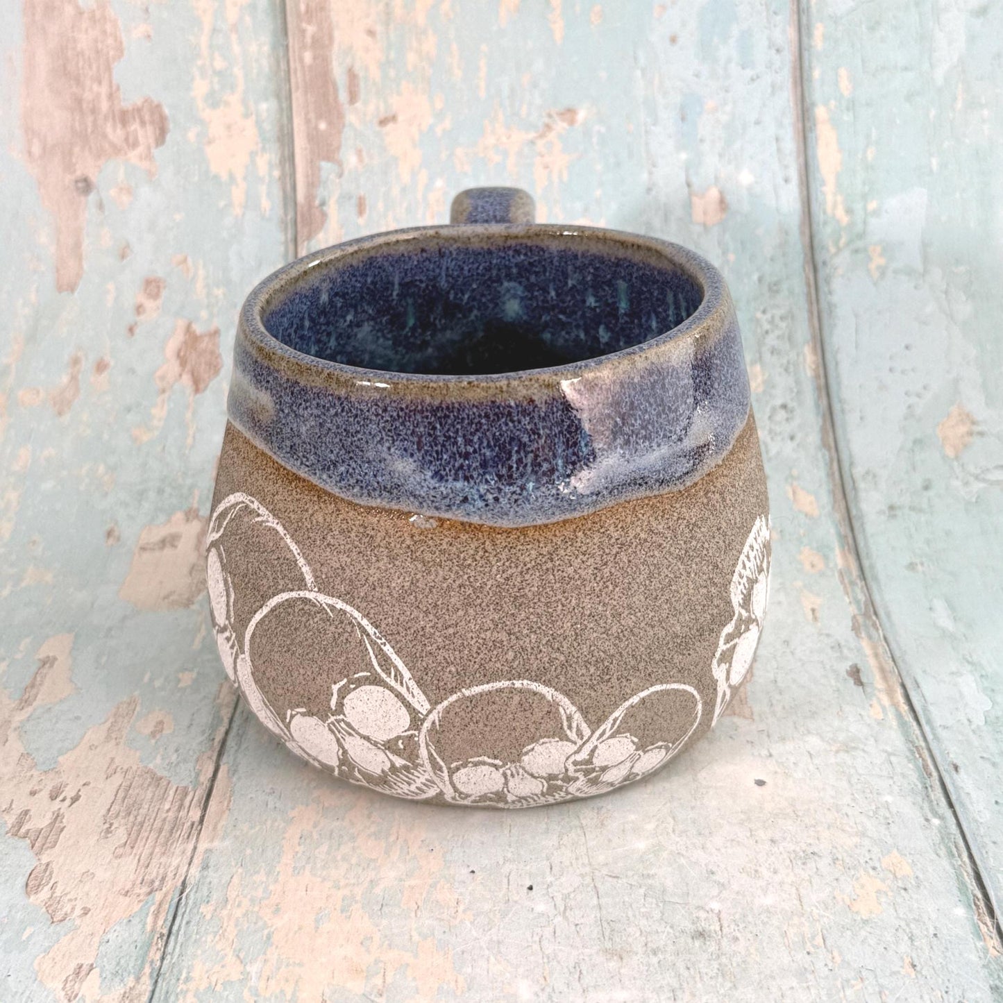 Purple Skull Mug, Handmade Ceramic Cup
