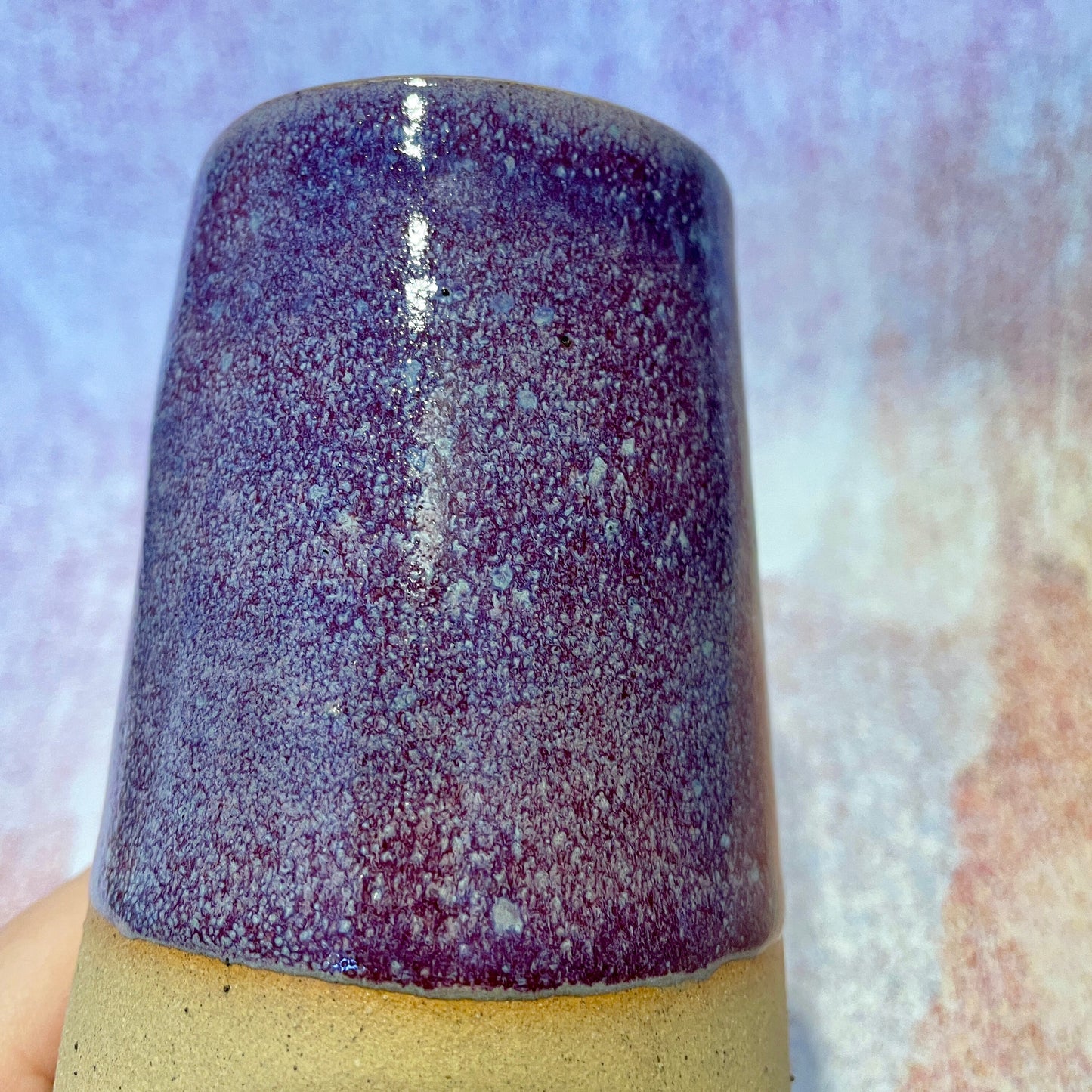 Purple Ceramic Vase, Handmade Modern Pottery