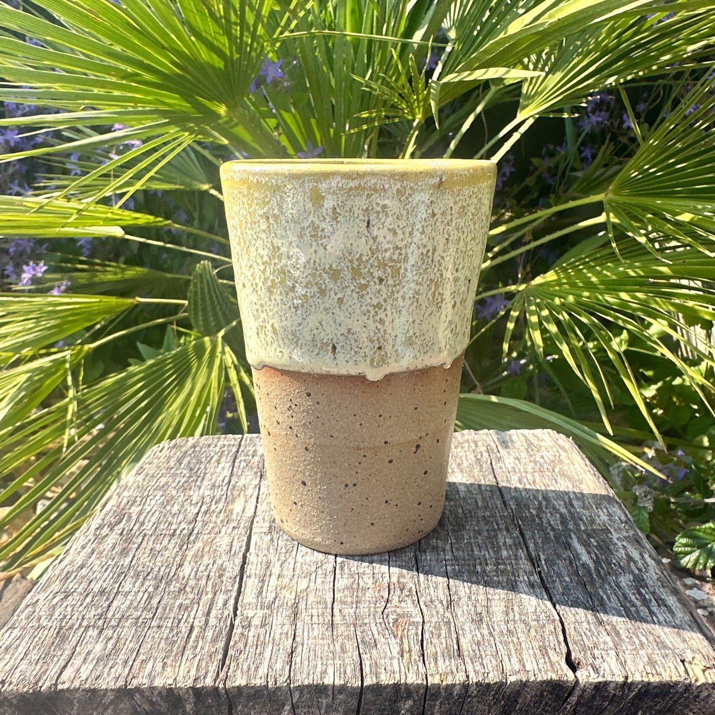 Yellow Ceramic Tumbler, Handmade Modern Cup