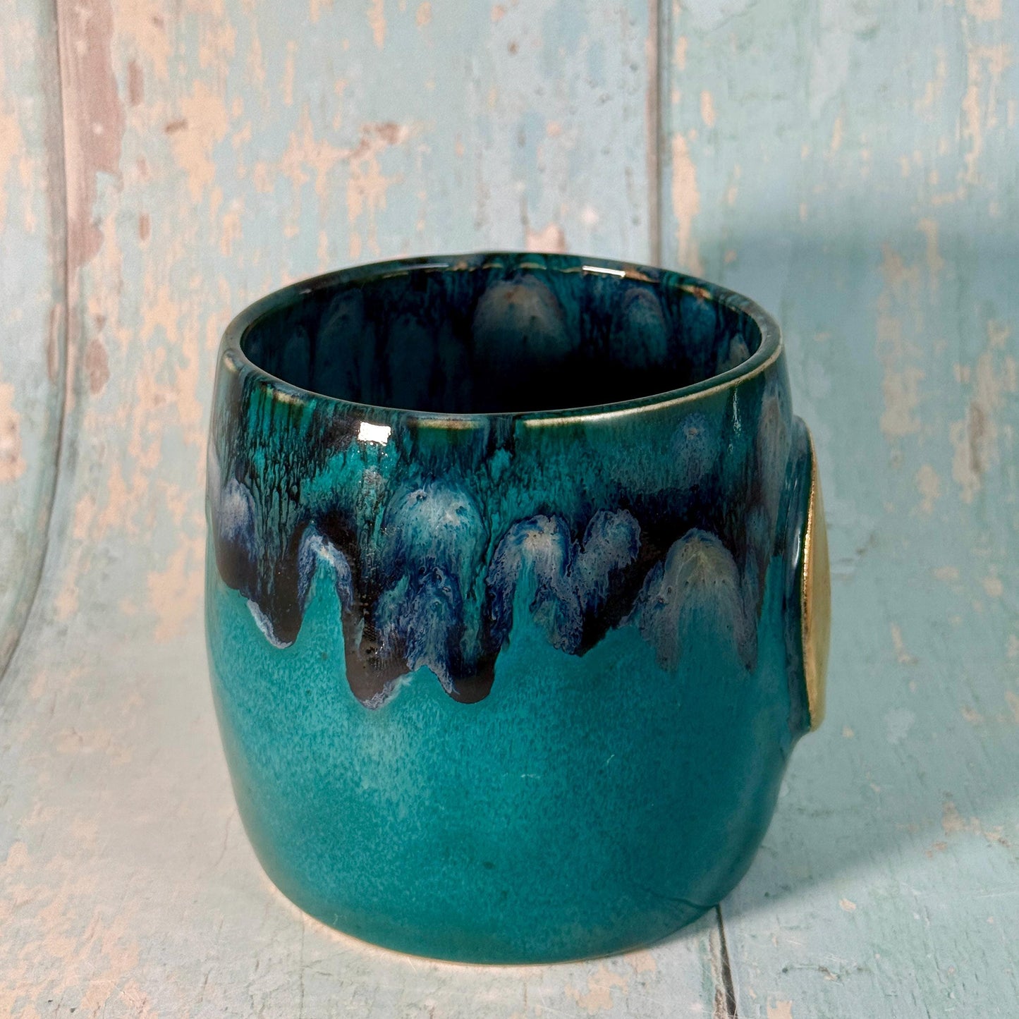 Teal Moon Mug, Large Ceramic Cup