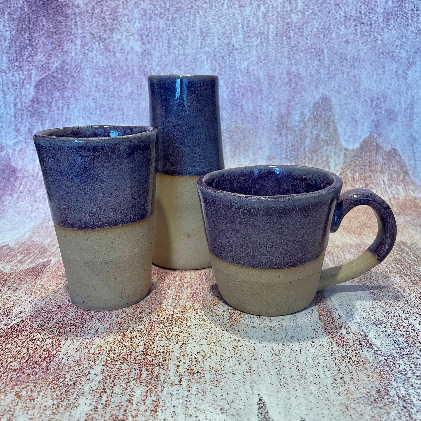 Purple Ceramic Tumbler, Handmade Modern Cup