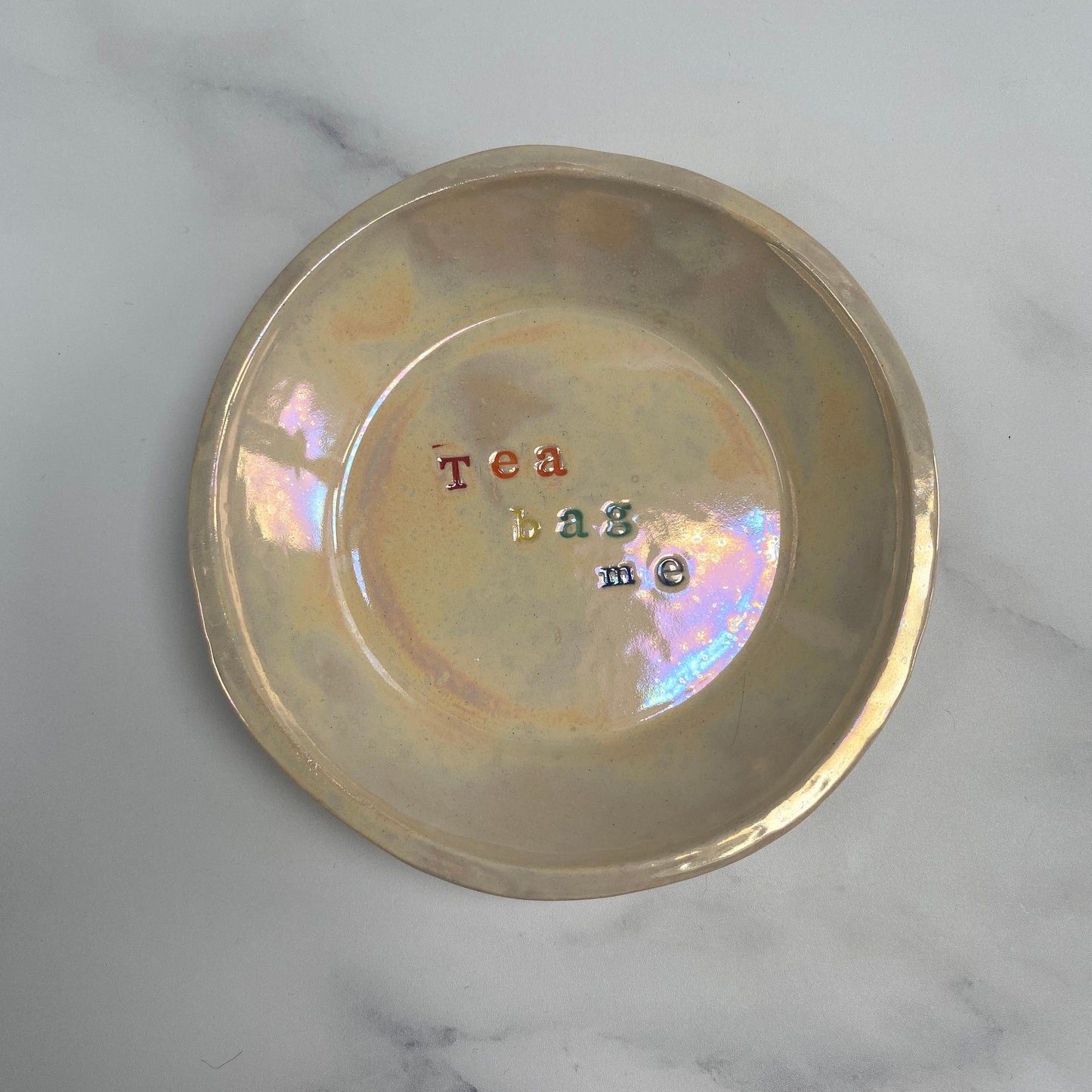 Rainbow Ceramic Dish, Tea Bag Holder