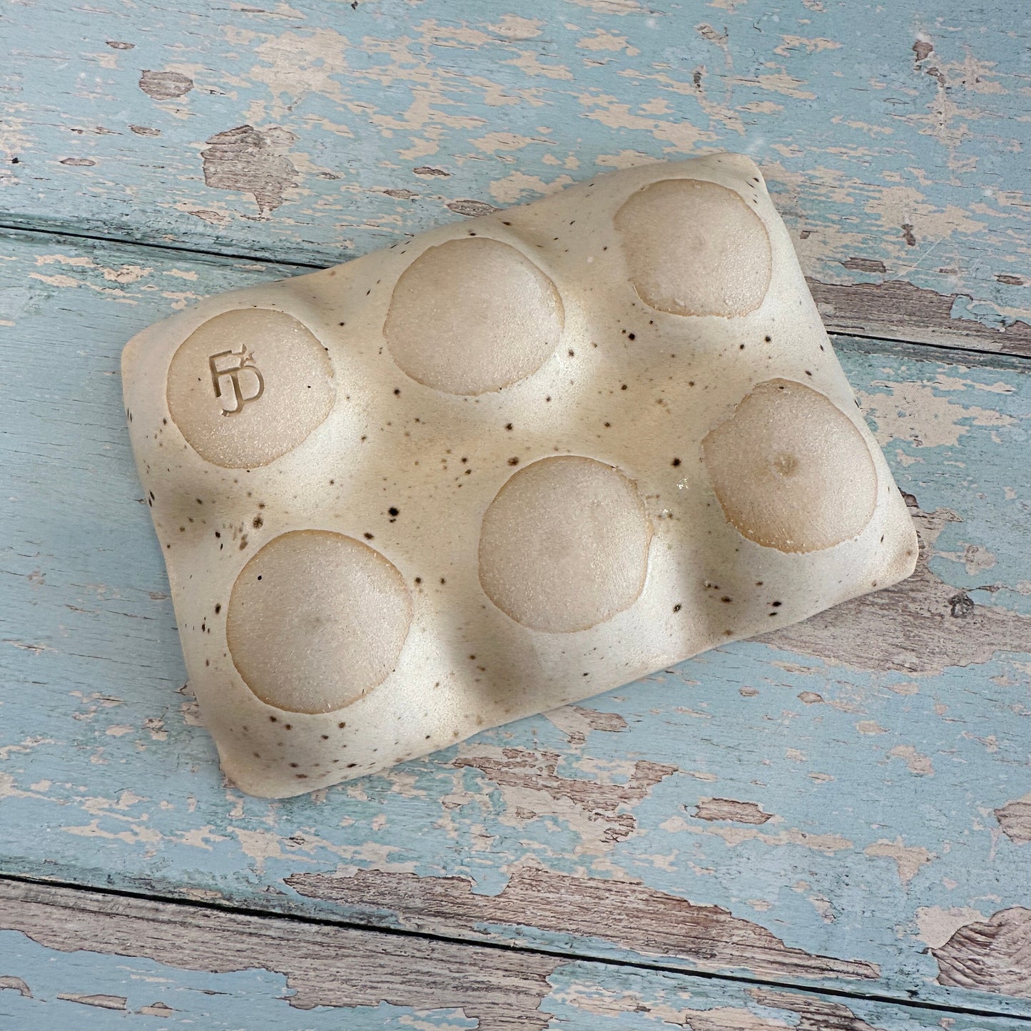 White Ceramic Egg Tray, Holds 6 or 12 Eggs