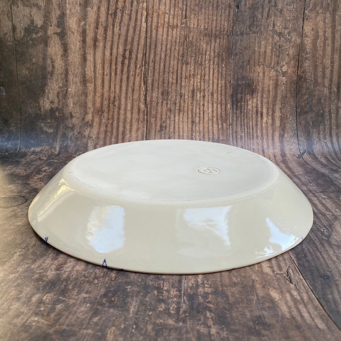Blue Snowflake Bowl, Large Ceramic Dish