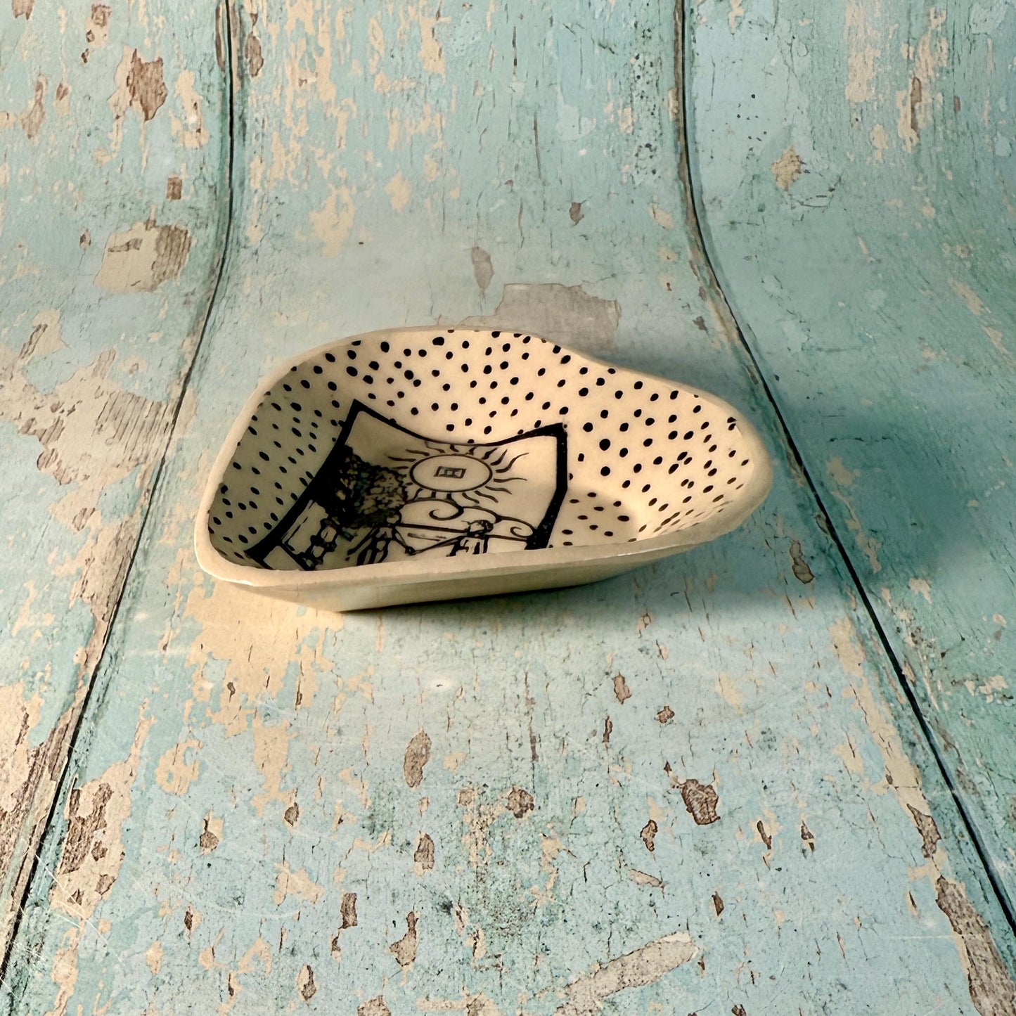The Lovers Tarot Heart Jewellery Dish, Handmade Ceramic Pot