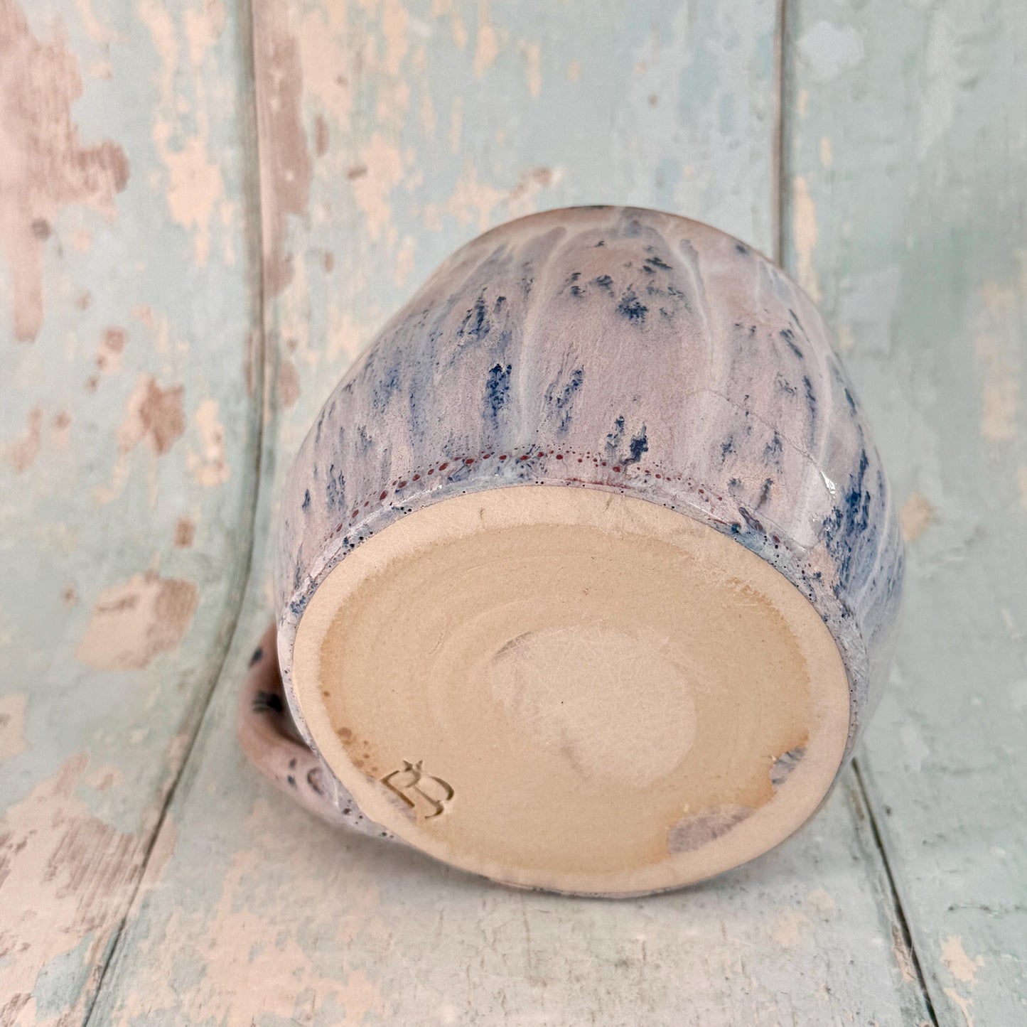 Lavender and Gold Northern Star Mug, Handmade Ceramic Mug