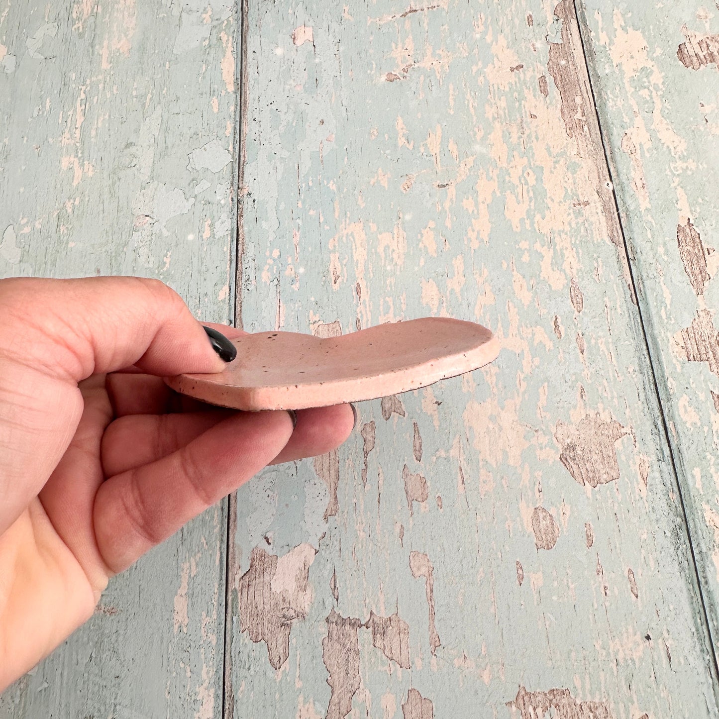 Small Pink Heart Ring Dish, Handmade Ceramic Pot