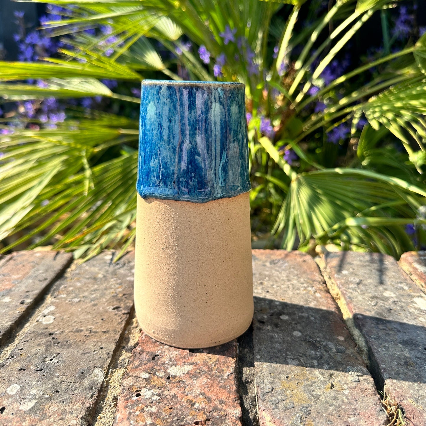 Blue Ceramic Vase, Handmade Modern Pottery